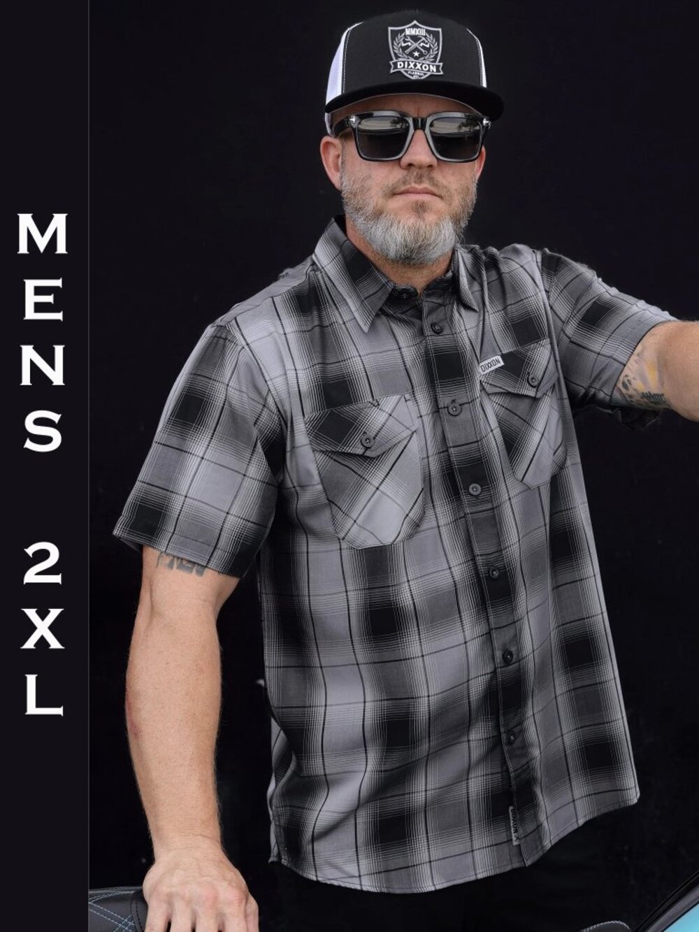 DIXXON FLANNEL - ASPHALT Bamboo Shirt Short Sleeve Men's 2XL